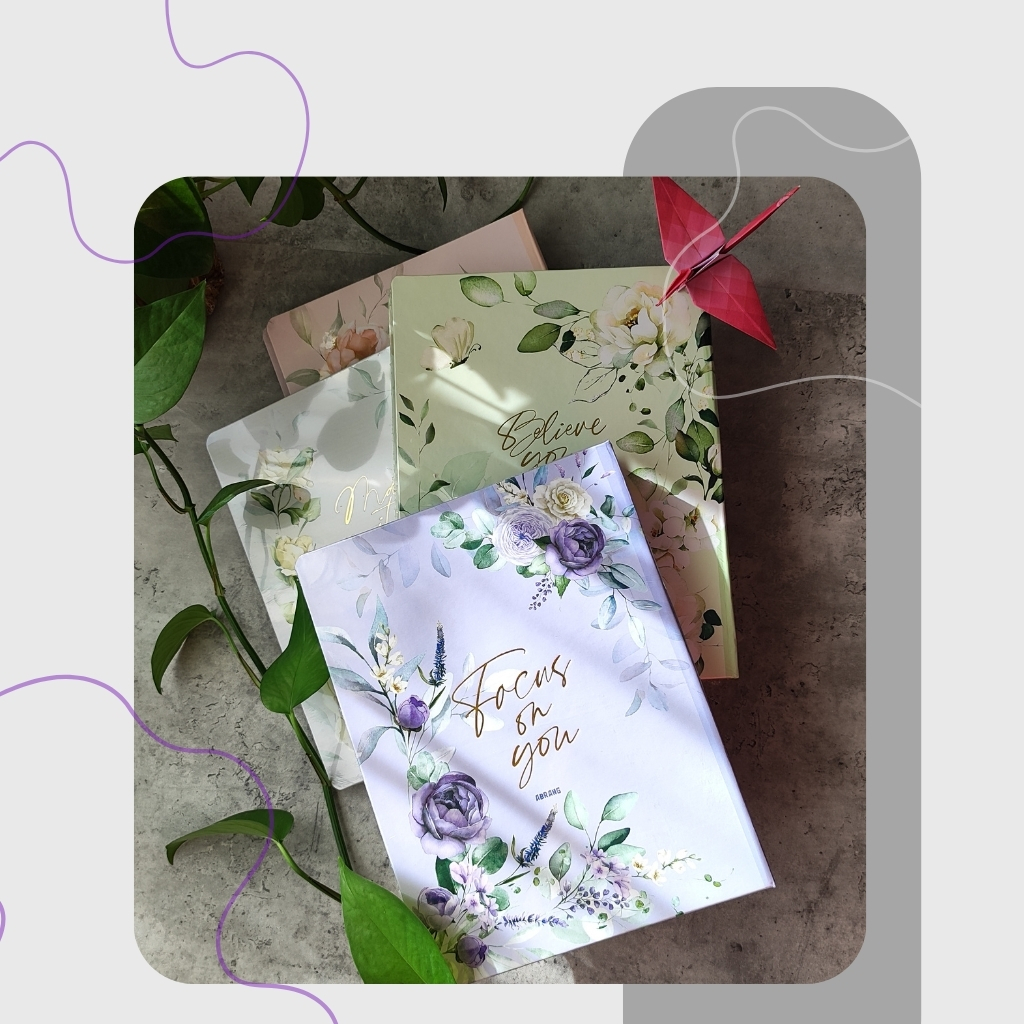 کلاسور A5  طرح گل طلاکوب