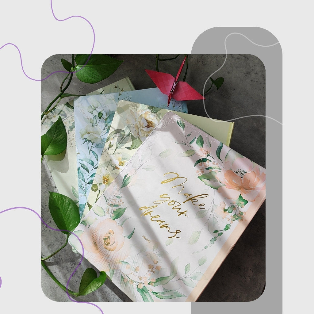 کلاسور A4 طرح گل طلاکوب